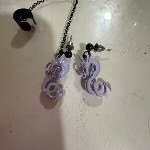 Purple dragon earrings